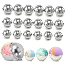 36 Pcs Bath Bomb Mold,18 Set 3 Size Bath Bombs Mold Kit,Aluminum
