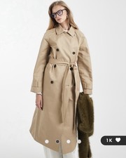 ASOS Women’s Trench Coat Size 12 Classic Beige Belted BNWT