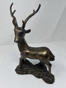 Vtg Bronze Elk Deer Stag Mid-Century Modern Figurine
