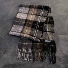 Burberry genuine vintage nova check Black 100 Lambswool winter Scarf Scarves