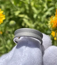 Ring for Him, Solid Titanium Band, Inverted Peak Cut, Sandblasted Finish, 7mm