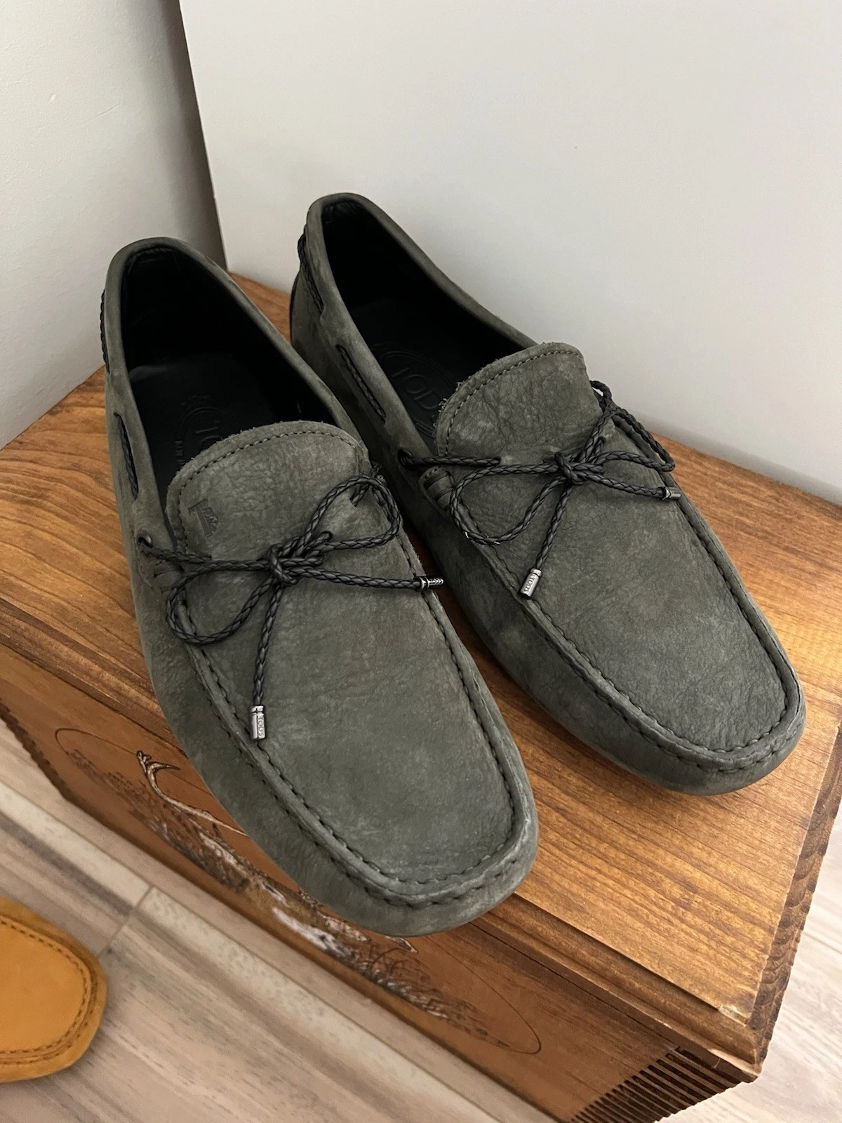 TOD’S Mocassini Tods uomo camoscio verde ottimo gommino driver