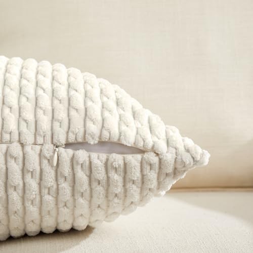 2 paquetes de fundas de almohada decorativas Boho crema de 18x18 pulgadas para sofá cama - Imagen 4 de 7