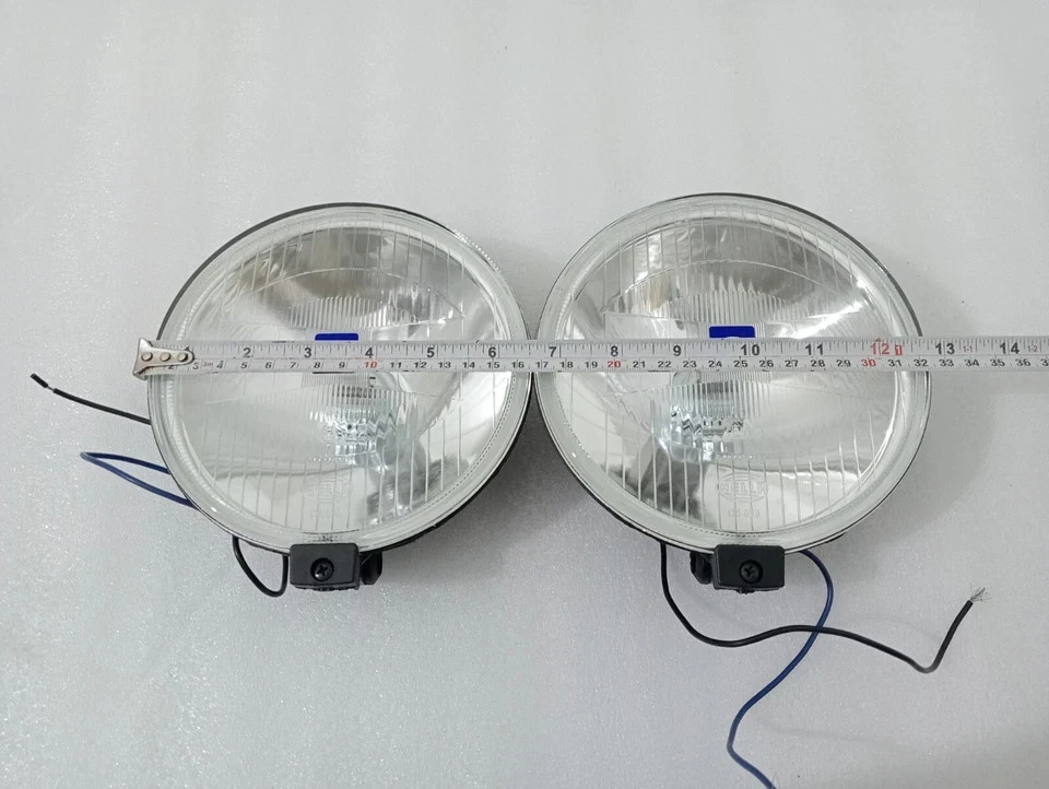 Pair Hella Comet 500 Driving Lamp White Spot Light With Cover Universal FIT Foto 2 de 4