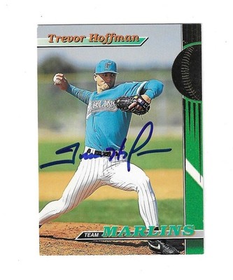 Trevor Hoffman 1993 Topps Stadium Club Marlins Card #20 Signed