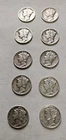 Mercury Dimes Lot Of 10 90% Silver 1 Face 1935- 1945 Various Dates And Mints #23