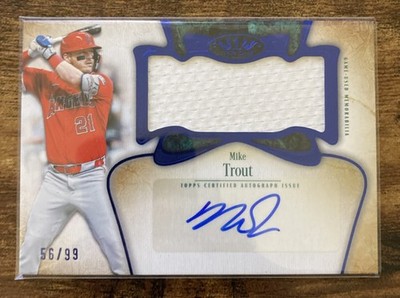 Topps 2026 Tier One Mike Trout AUTO Game Used Jumbo Relic BLUE /99 Angels