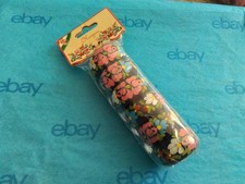 Set/6 Hand Painted Wooden Napkin Rings by Fabogar Hungary, Floral Blue, Sealed