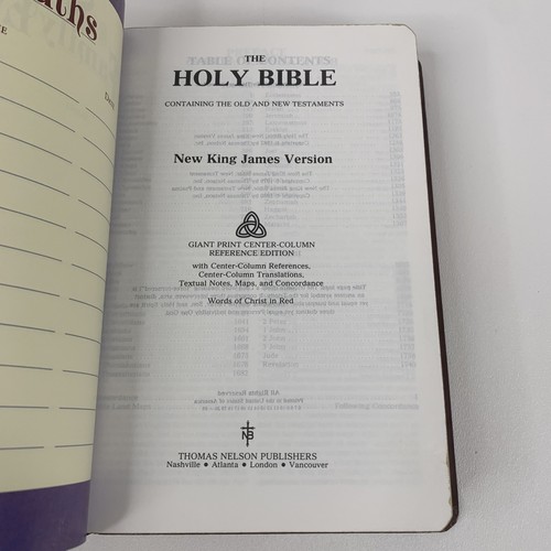 GIANT Print Holy Bible NKJV New King James Version Red Letter Thomas Nelson - Foto 2 di 12