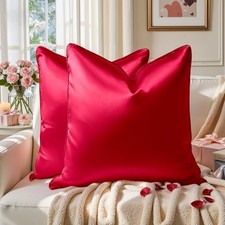 Valentine's Day Decorative Throw Pillow Covers, 18" x 18" Pack of 2 Red