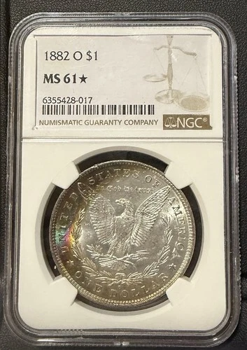 1882 O Morgan Silver Dollar MS 61* STAR NGC