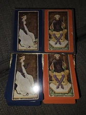 Vintage Congress Renaissance Queen Of Swords King Of Clubs 2 Deck Playing Cards