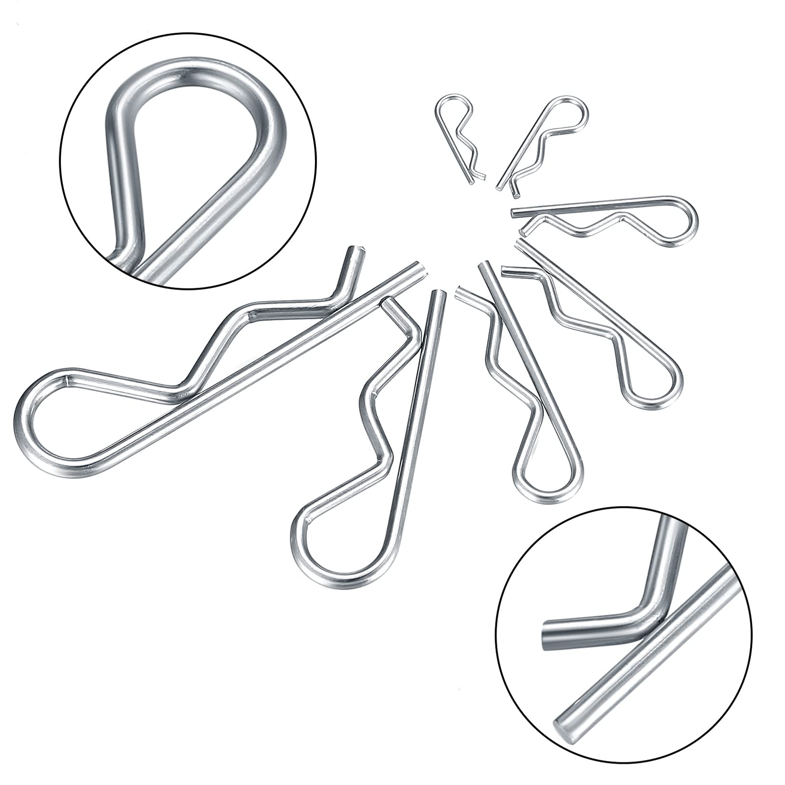 100 Pcs Cotter Pins Assortment Kit Hair Pin R Clips Retaining Pins for Trucks