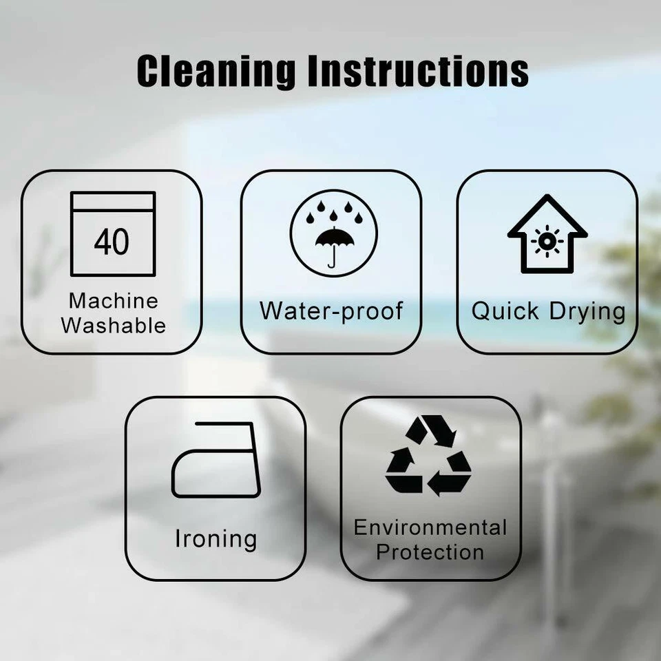 Fabric Shower Curtain Boho Bathroom Decor with 12 Hooks Animal Bath Curtains - Image 4 of 4