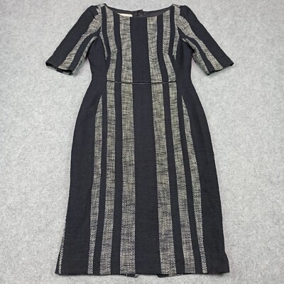 Hobbs London Womens Dress UK EUR 34 US Black Beige Lined Zip Career  Formal UK