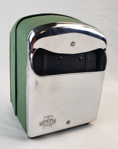 Vintage Marathon Compact Napkin Dispenser Holder Chrome Green Mid Century MCM - Picture 4 of 13
