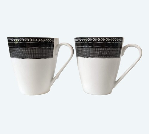 Oneida Night Out Pattern Coffee Tea Mugs Cups Discontinued Pattern Excellent