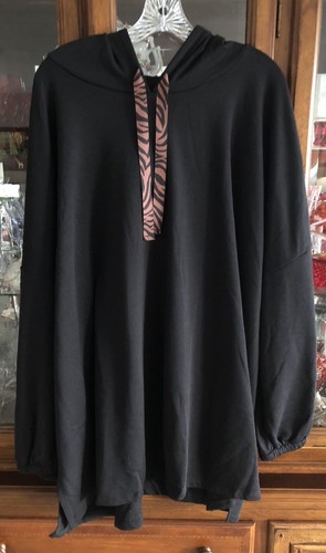 Livi Active Lane Bryant Cotton/Poly L/S Black Pullover Hoodie 26/28W NWT