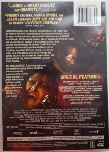 Hatchet II, DVD 2006 Horror, Victory Crowley, Kane Hodder and Tony Todd, Unrated - Picture 5 of 11