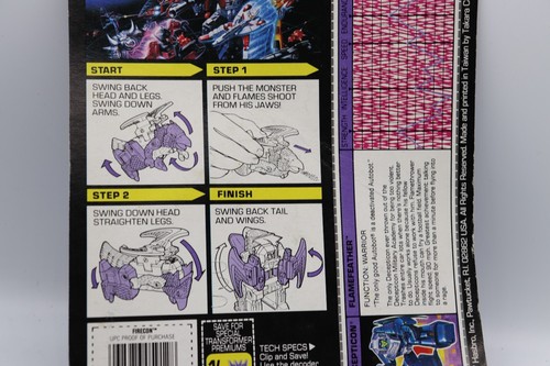 Hasbro 1988 Transformers Flamefeather Firecon raro - Imagen 8 de 9