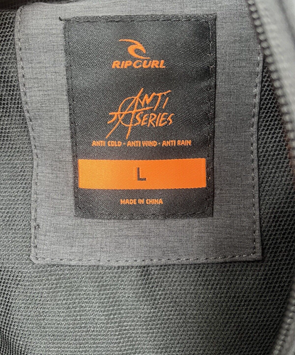 Rip Curl Men's Size Large Gray Two Tone Anti Series Hooded Wind Breaker Jacket - Picture 5 of 6