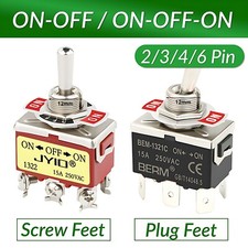 Heavy Duty Metal Toggle Switch On-Off / On-Off-On 15A 250Vac For Car Dash Boat