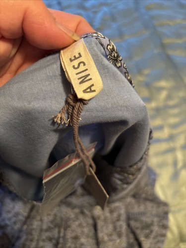 ANISE Blue Floral Print Cotton Ladder Trim Knee Length Trapeze Dress Size 16 NEW - Picture 12 of 15