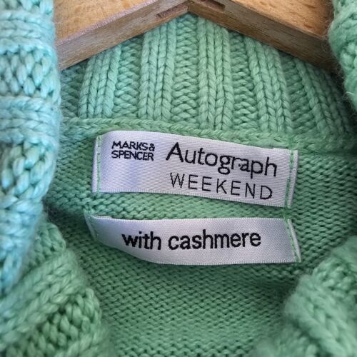 Marks And Spencer Weekend Roll Neck Jumper (Size 20) Cashmere Angora Moss Green - Picture 2 of 10