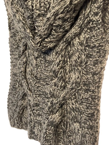 Calypso St. Barth Women Hand-3D Chunky Cable Knit Wool Blend Vest Pckts S/M Hood - Picture 18 of 18