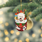 Bichon Frise Dog Snow Pocket Xmas Ornament, Bichon Frise Dog Christmas Ornament