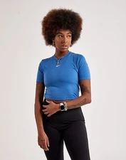 WOMENS NIKE ESSENTIAL CROP TOP FB2873-402 BLUE Sz M
