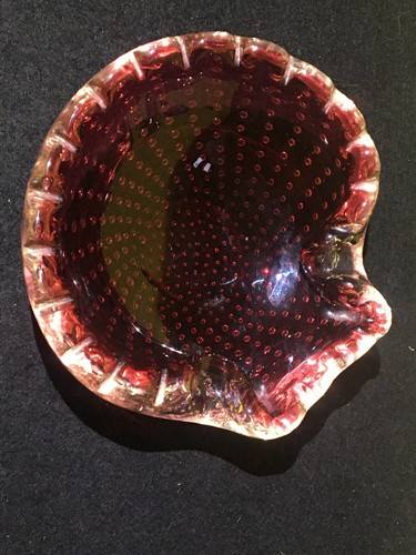 Plato de caramelo bullicante bullicante bullicante de vidrio artístico Murano Shell - Imagen 4 de 6