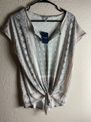 NWT Women’s LUCKY BRAND Top Shirt, Sz Large With A Knot - Picture 5 of 5