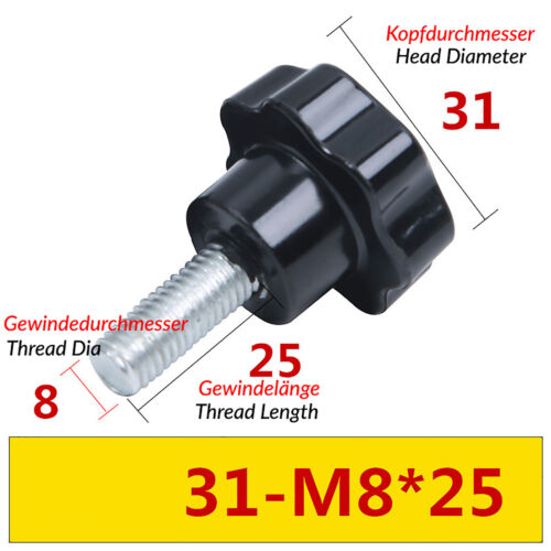 M4 M6 M8 M10 M12 Sternschraube Sterngriffschraube Griff Schraube Rändelschrauben - Bild 31 von 84