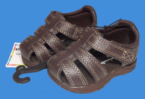 NUEVAS CON ETIQUETAS SANDALIAS SIN CORDONES PARA BEBÉ NIÑO PEQUEÑO NIÑO TALLA 2 MARRÓN ESTILO PESCADOR - Imagen 3 de 6