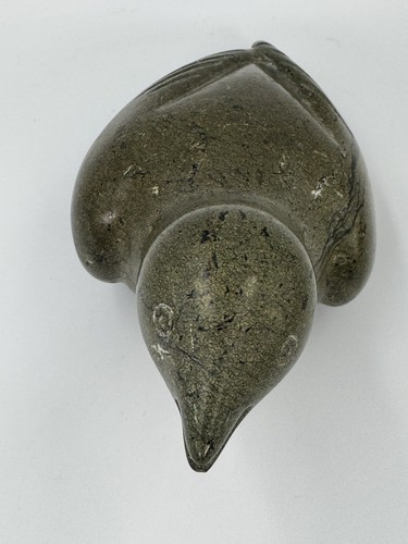 VTG Eskimo Art Hand Carved Signed Soapstone Inuit Bird Sculpture Statue 7” - Picture 5 of 13