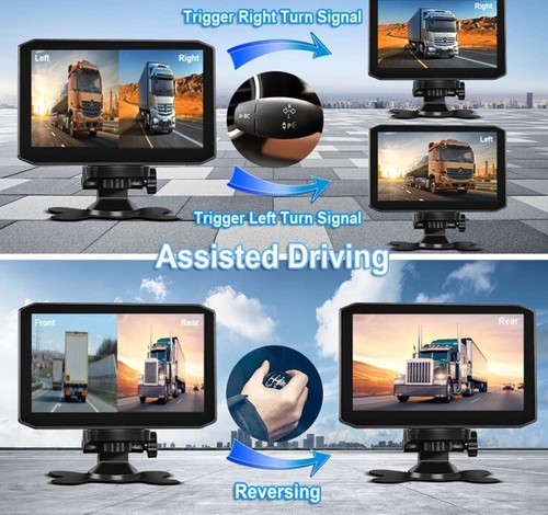 VSYSTO 4CH HD 1080P Truck Dash Cam, 7.0'' Monitor Vehicle Backup Camera for Semi - Bild 7 von 12