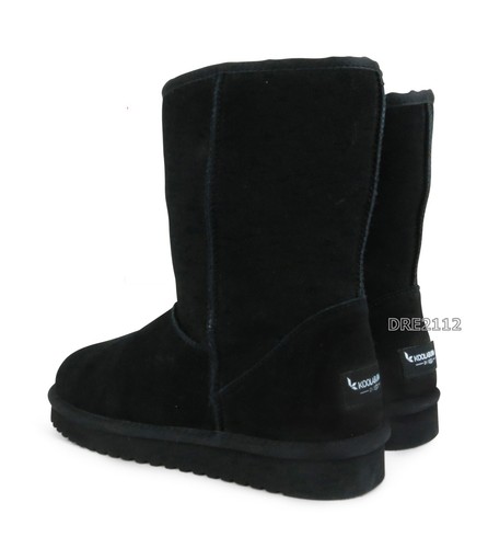 Koolaburra by UGG Koola Short Black Suede Fur Boots Womens Size 7 -NIB- - Picture 3 of 6