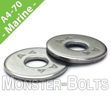 A4 (316) Marine Stainless Steel Fender Washers, DIN 9021 - M3 M4 M5 M6 M8 M10
