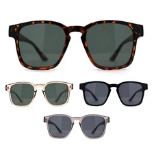 Gentlemans Fashion Rectangle Keyhole Retro Horn Rim Sunglasses