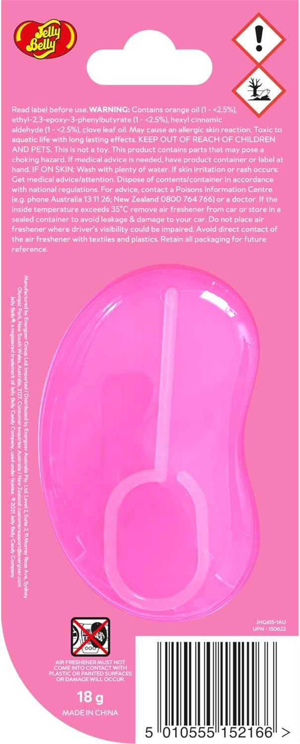 Jelly Belly Car Air Freshener Bubble Gum 3D 1 Count (Pack of 1