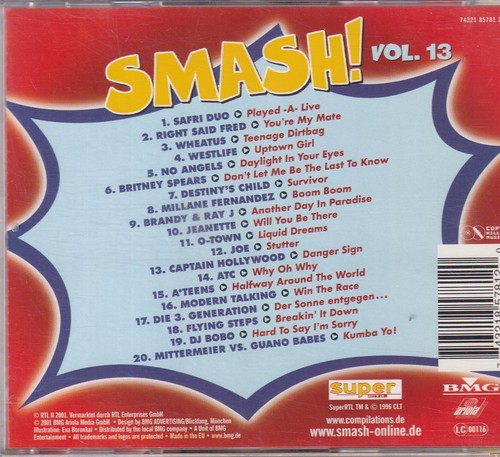 Smash - Das Original Vol. 13 - Wheatus, Safri Duo u.a. -CD-938- near mint - Bild 2 von 2