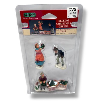 Vintage Lemax Village Collection Selling Christmas Greens Figurines 92293 Set 3