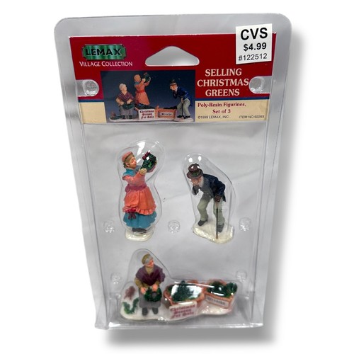 Vintage Lemax Village Collection Selling Christmas Greens Figurines 92293 Set 3