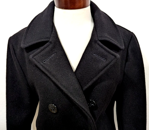 Vtg SCHOTT U.S. Military Navy 740N Pea Jacket BLACK Wool Coat Size 10 USA MADE * - Picture 3 of 10