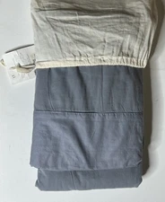 Restoration Hardware Garment-Dyed Sateen Box Spring Cover CAL KING Blue NEW $199