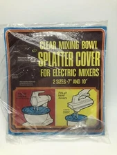 Electric Mixer Mixing Bowl Splatter Cover Clear Plastic 7 10 Inch Hand Stand NOS