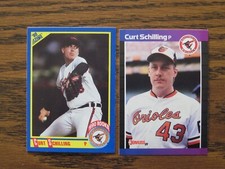 2 CURT SCHILLING  CARDS  1989  DONRUSS ROOKIE AND  1990  SCORE CARD NR MT+