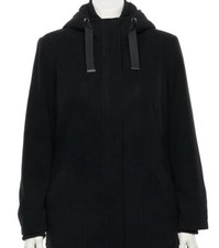 Plus Size D.e.t.a.i.l.s Hooded Zip-front Faux Wool Jacket