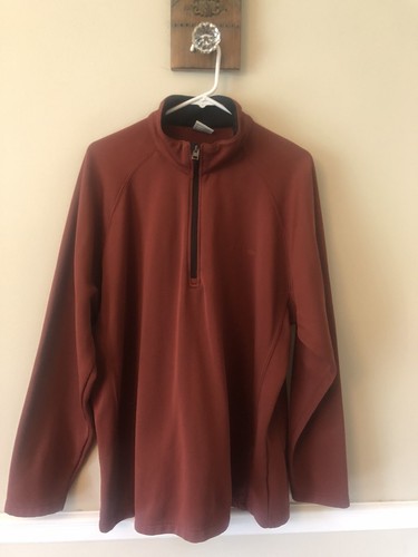 Columbia Mens Size XXL 1/2 Zip Pullover Rust Long Sleeve